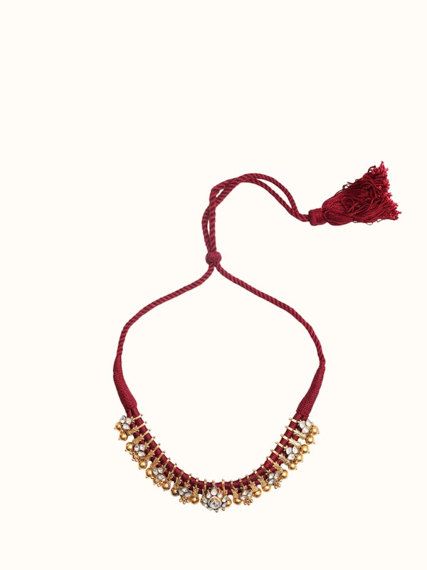 Silver Smithing Gold Plated Plaited Collar Necklace