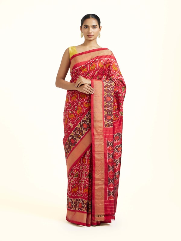 Mulberry Silk Pochampally Ikat Handloom Saree