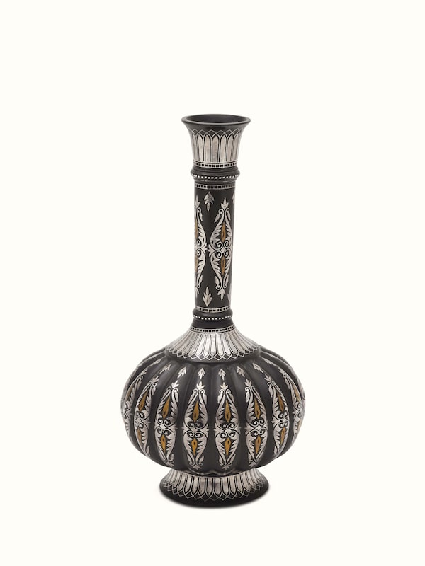 Bidri Zinc & Silver Big Vase