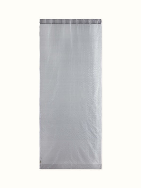 Pragya Grey Metallic Stripe Maheshwari Handloom Textured Sheer Curtain (9 Ft)