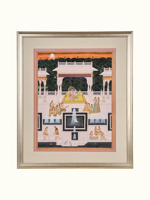 Radha Krishna with Gopis Miniature Painting