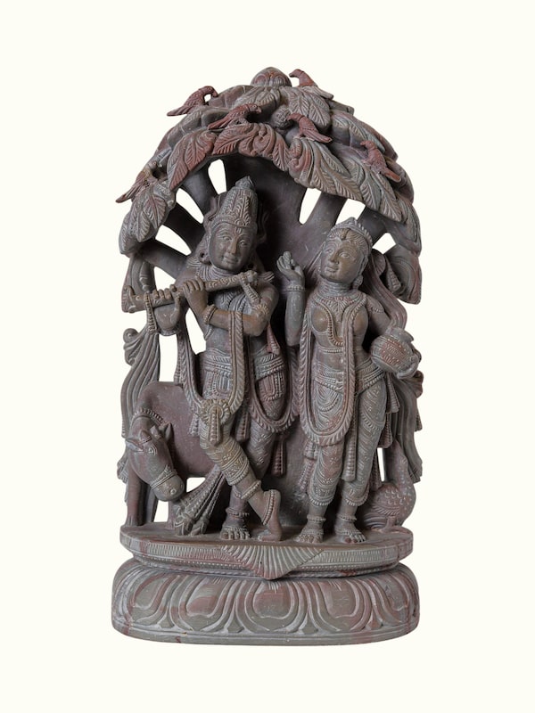 Stone Carved Radha Krishna Idol