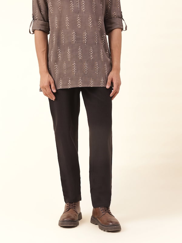 Black Cotton Elasticated Pyjama