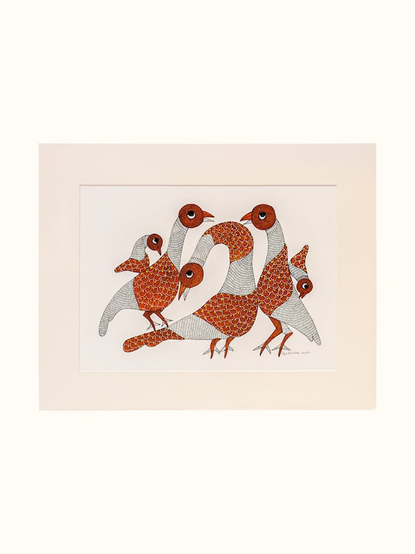 Resting Feathers Gond Art