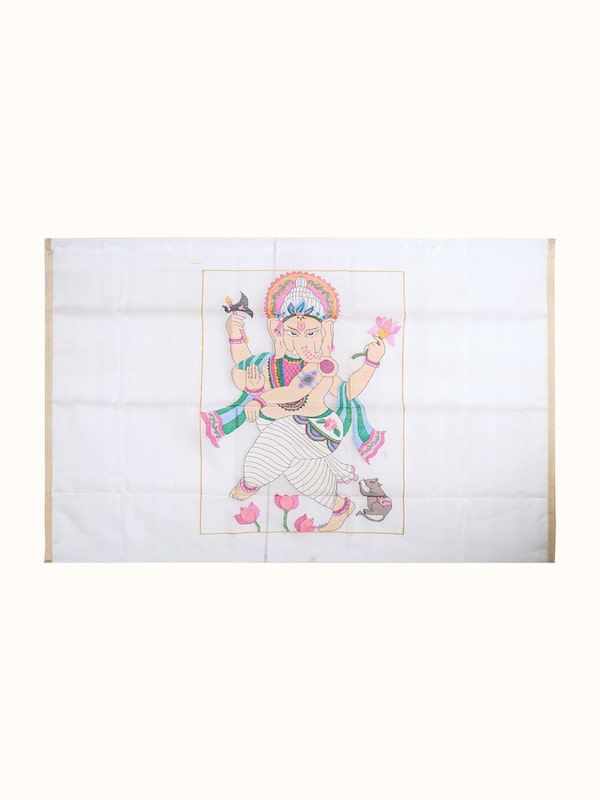 Dancing Ganesha Jamdani Wall Hanging