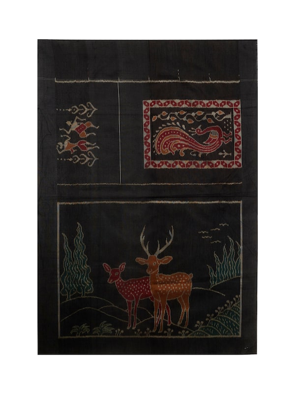 Deer Ikat Silk Wall Hanging