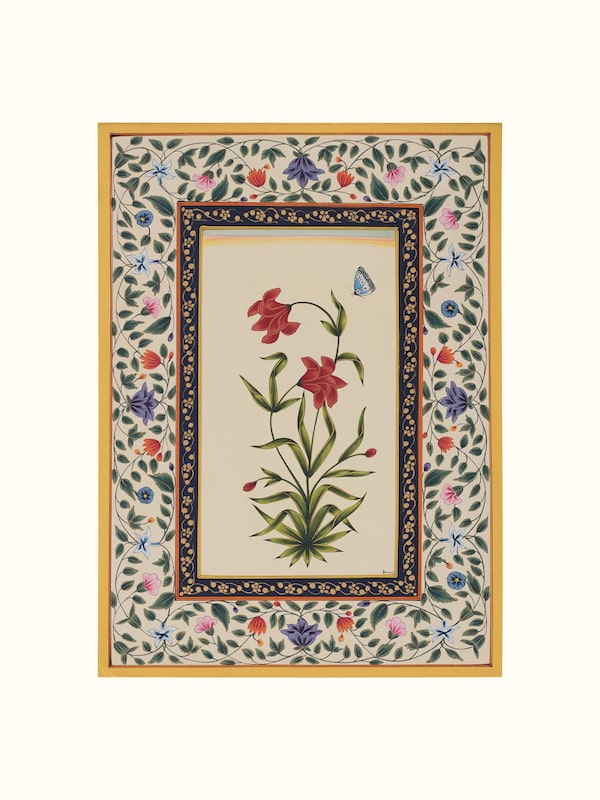 Lily Floral Boarder Miniature Painting