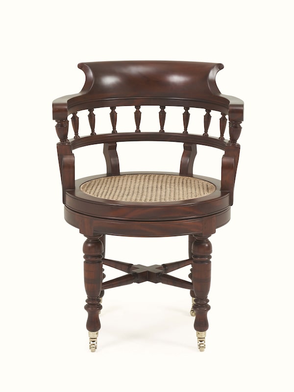 Mahagony Wood & Cane Study Chair