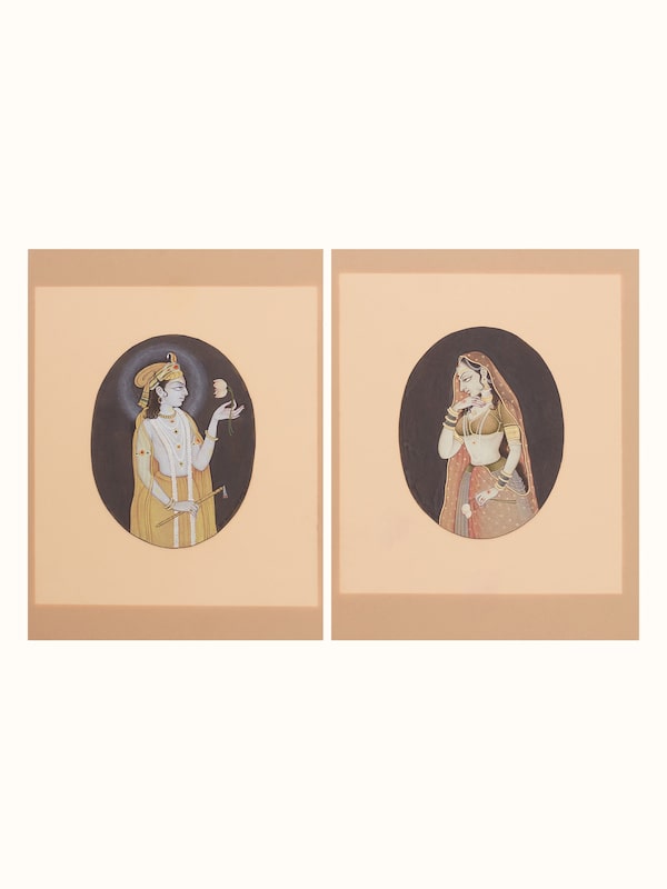 Krishna and Radha Miniature Painting