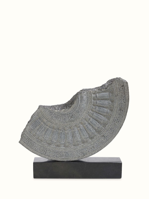 Stone Carved Rath Chakra Sculpture