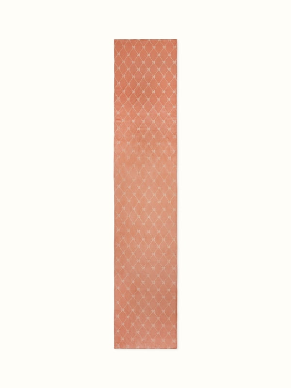 Awadh Peach Banarasi Handloom Silk Bed Runner