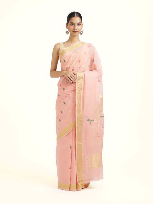 Beige Cotton Venkatagiri Saree