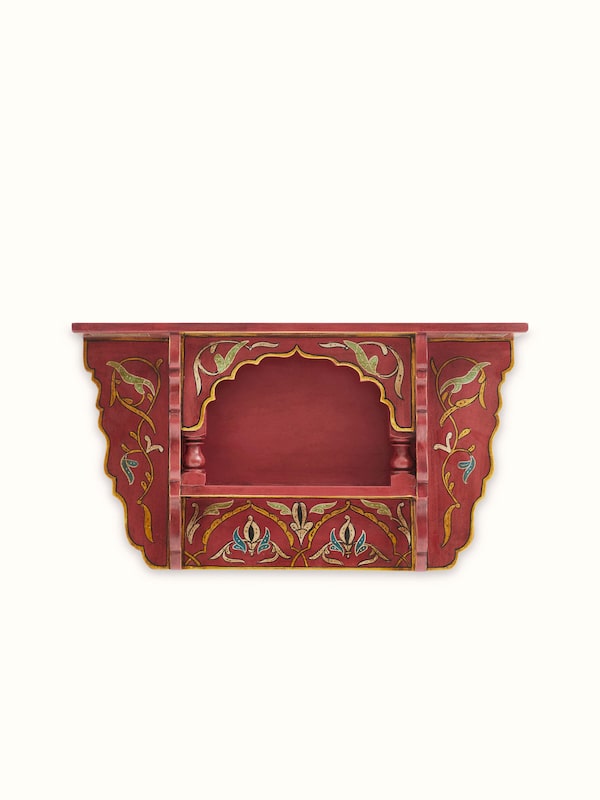Red Miniature Painted Wall Shelf