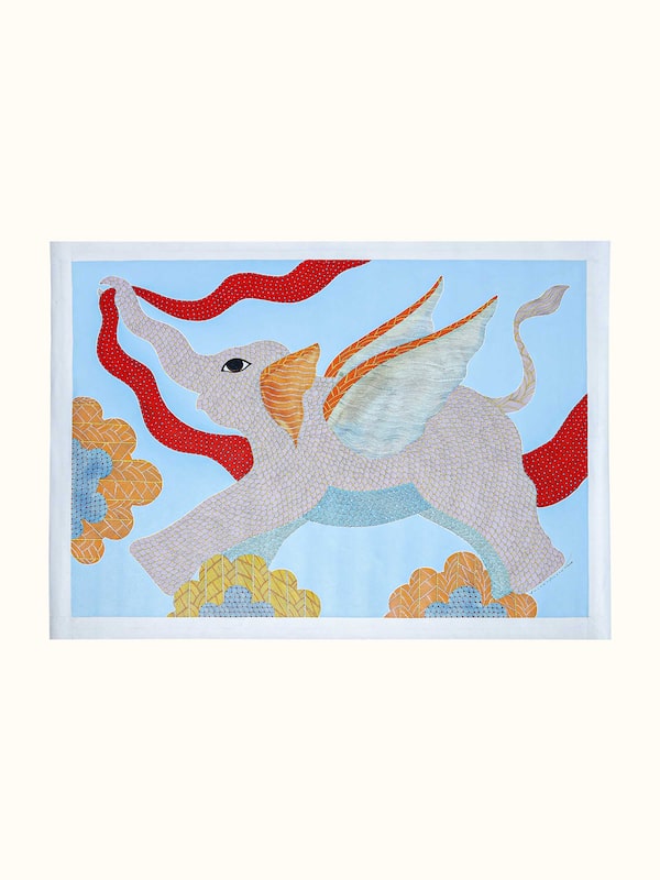 A Flight Of Strength Gond Art