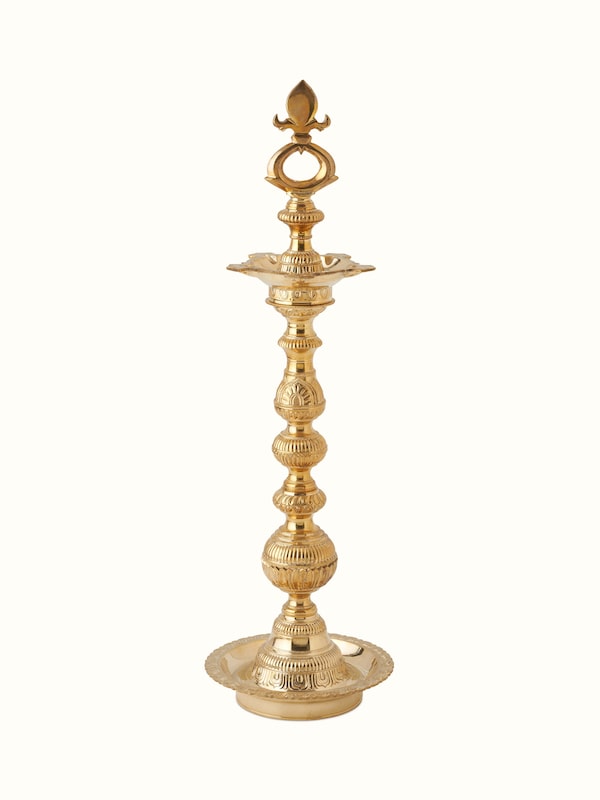 Vilakku Carved Brass Stand Diya