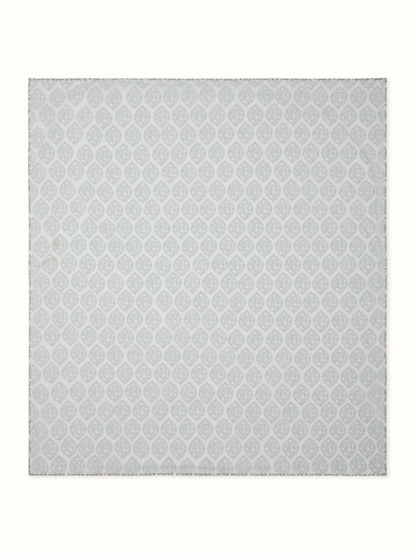 Mihrab Grey Ogee Cotton Sanganeri Hand Block Print Double Dohar