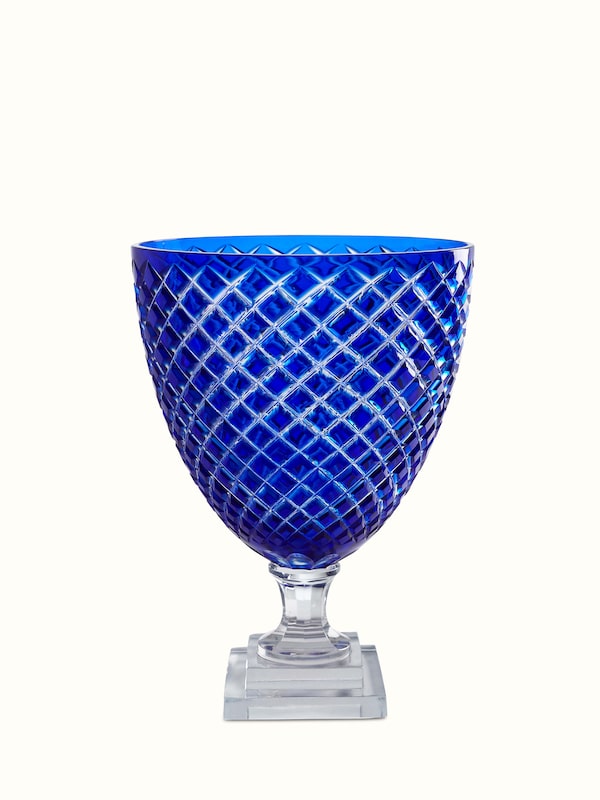 Blue Stone Glass Work Vase