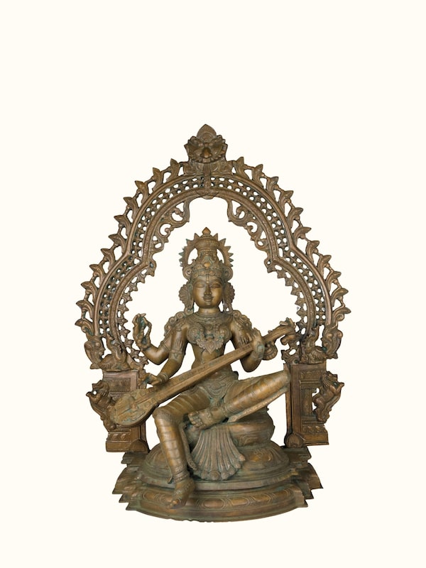 Bronze Cast Saraswati Idol