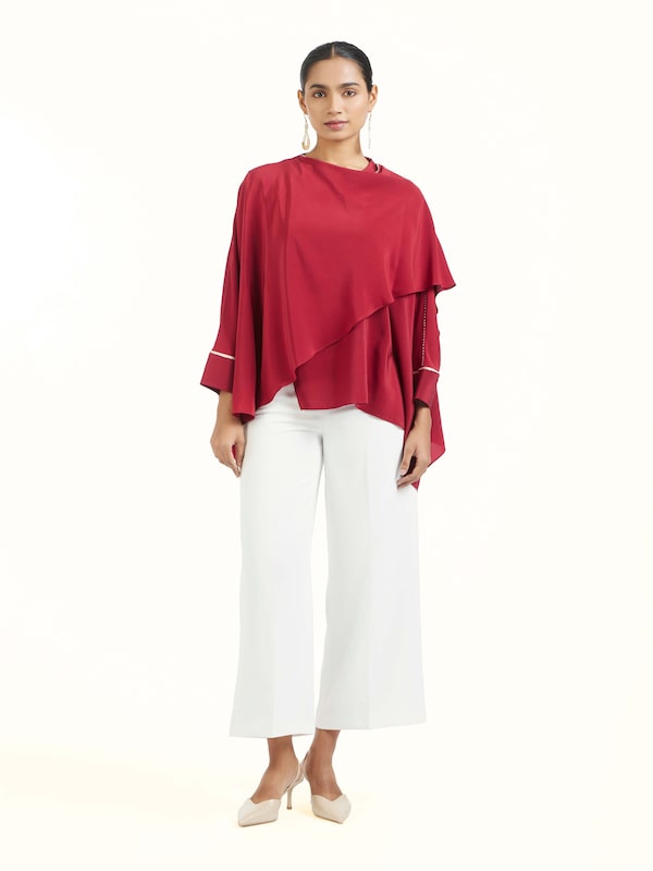 Red Silk Handloom Top
