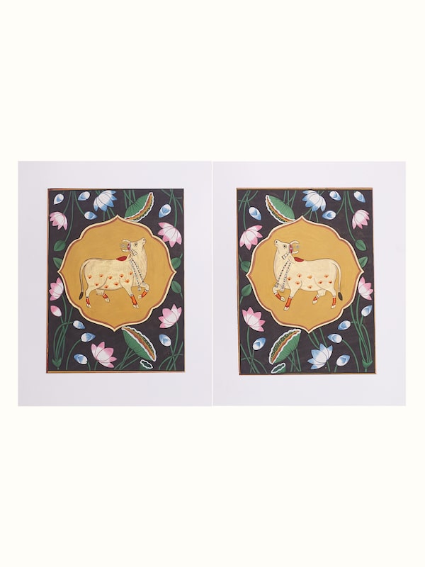 Cow Kamal Talai Pichwai Painting