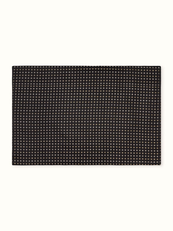 Ibhan Black Silk Banarasi Brocade Handloom Table Mats (6pcs)