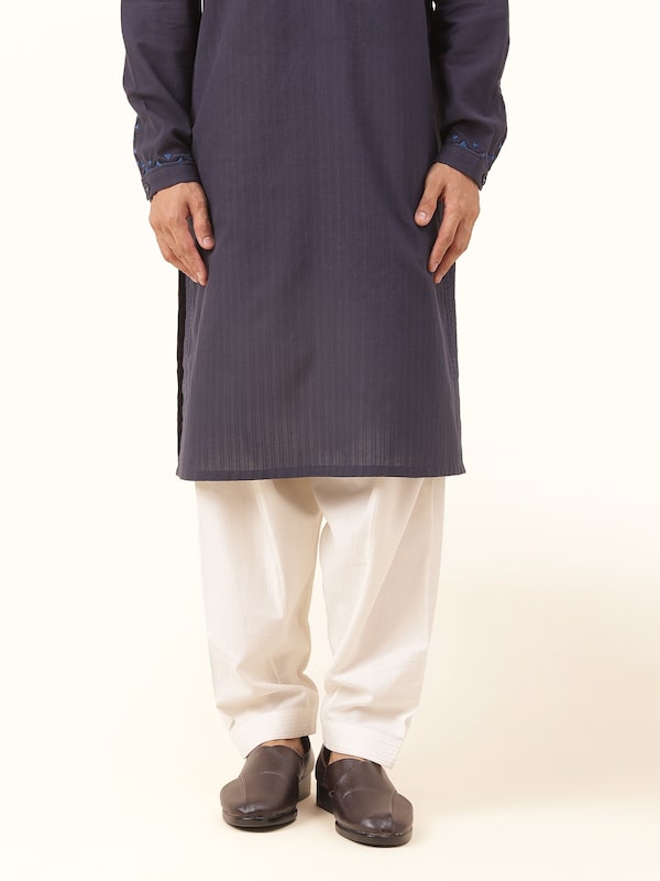 Off-white Cotton Salwaar