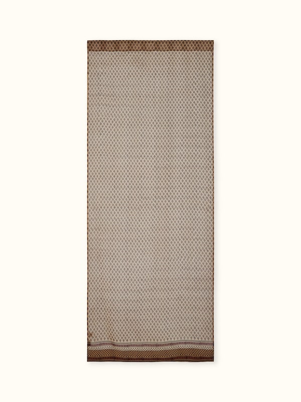 Vasudha Rust Buti Cotton Silk Bagru Hand Block Print Sheer Curtain (7 Ft)
