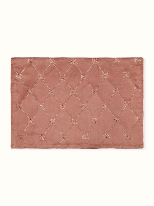 Mandana Peach Trellis Silk Banarasi Brocade Handloom Table Mats (6pcs)