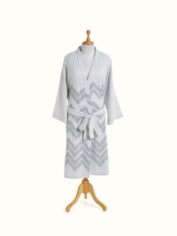 Rambagh Geo Cotton Sanganeri Block Printed Bathrobe