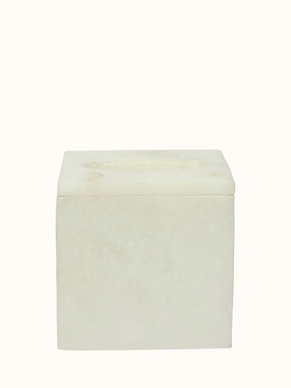 Mehrab Marble White Tissue Box