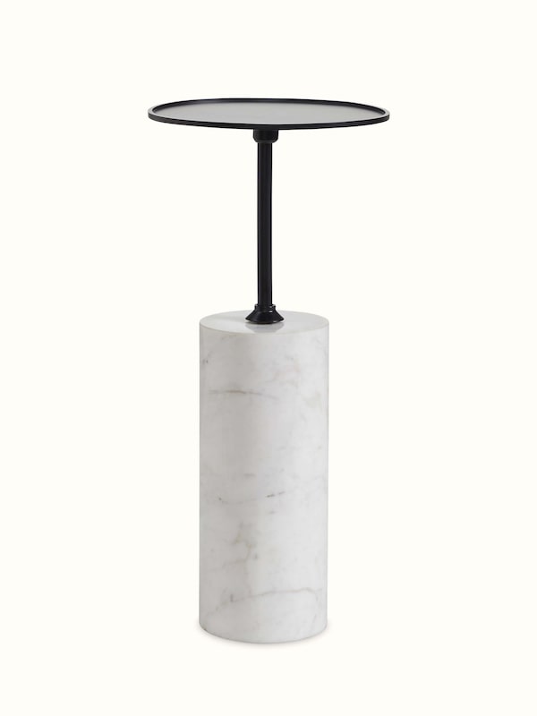 Marble Stone Carving Black Finish End & Side Table
