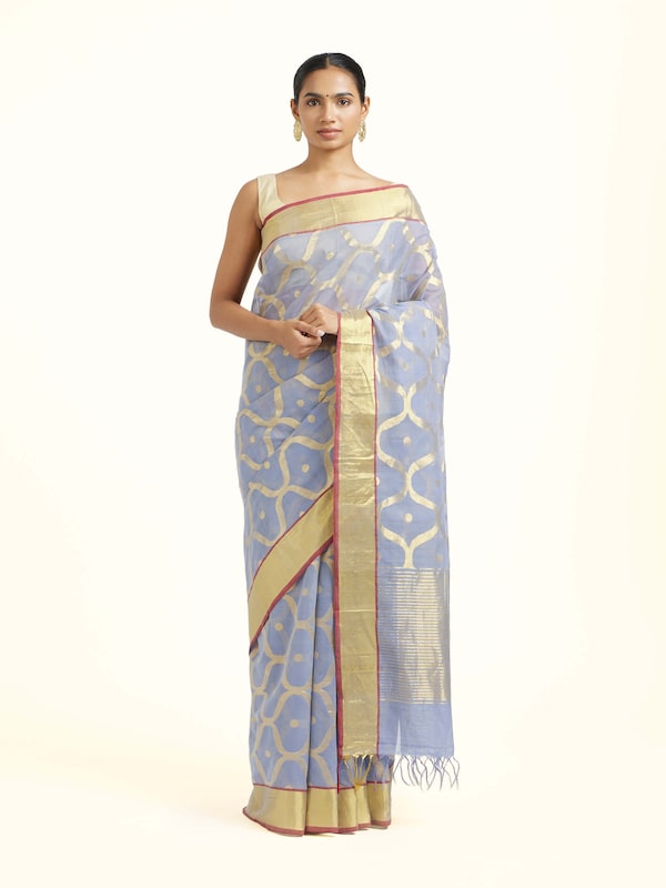 Grey Cotton Venkatagiri Saree