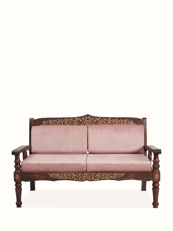 Upholstered Mysore Rosewood Inlay 2-seater Sofa