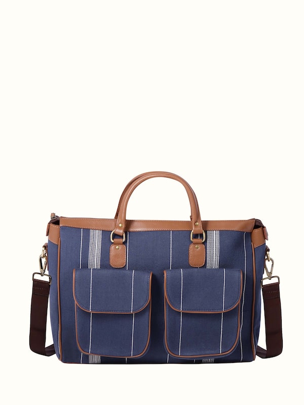 Blue Handloom Cotton Business Bag