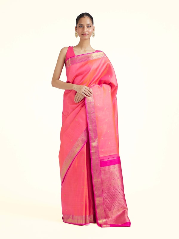 Pink Silk Kancheepuram Saree
