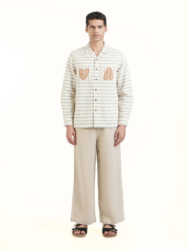 Ivory Kutchi Embroidered Shirt
