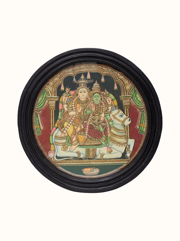 Shiva Parvathi Thanjavur Painting