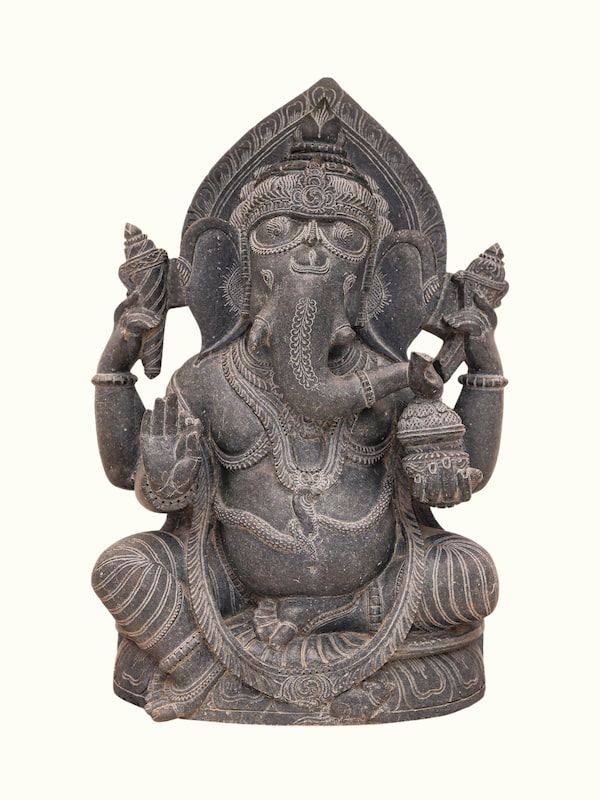 Stone Carved Ganesha Idol