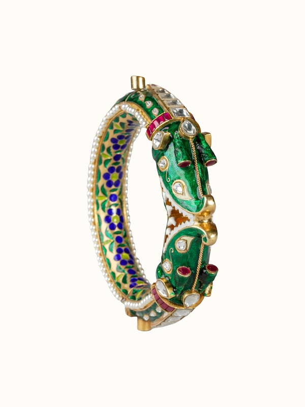 Meenakari Silver Bangle