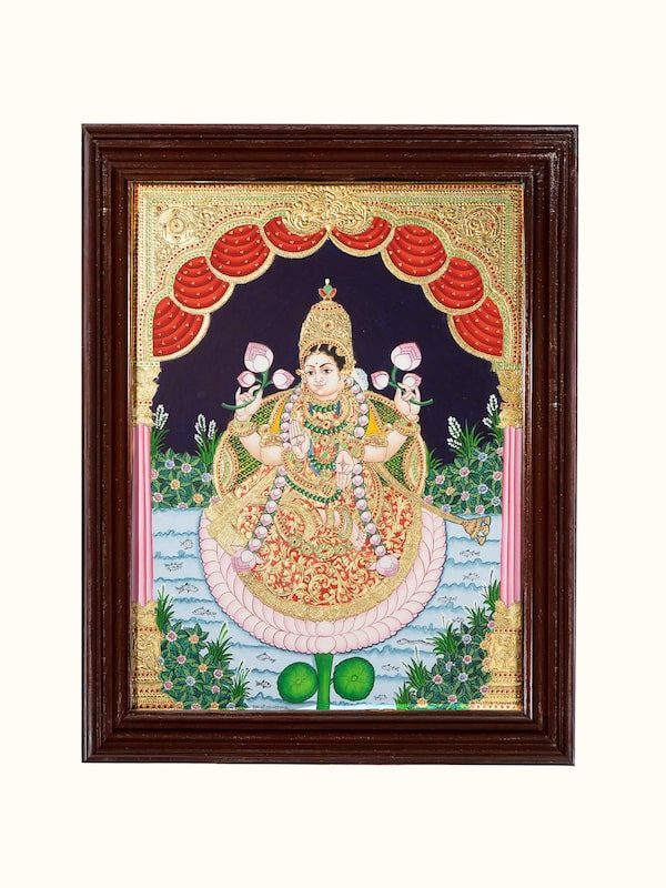 Mahalakshmi Mysore Teak Wood Painting