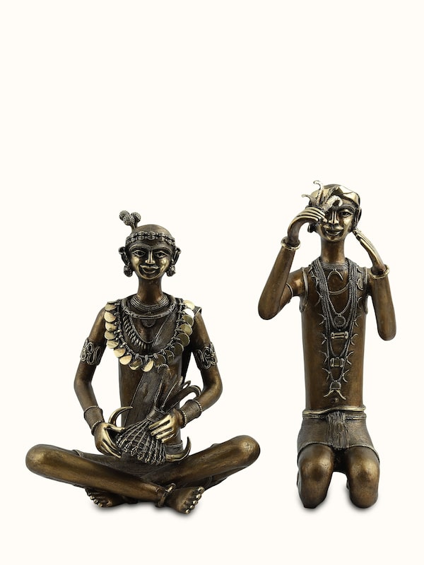 Dhokra Bastar Couple Brass Sculpture