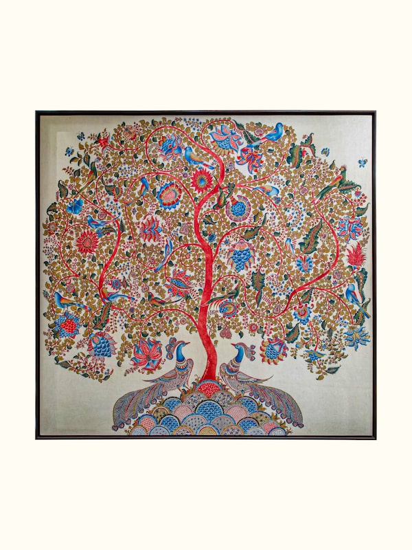Peacock Tree of Life Kalamkari Wall Hanging