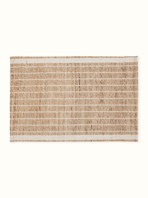 Nitara Off-white Stripe Natural Fibre Banana Table Mats (6 Pcs)