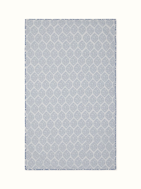 Mihrab Blue Ogee Cotton Sanganeri Hand Block Print Single Dohar
