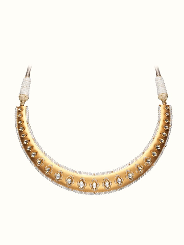 Dank Polki 14 Karat Gold Collar Necklace