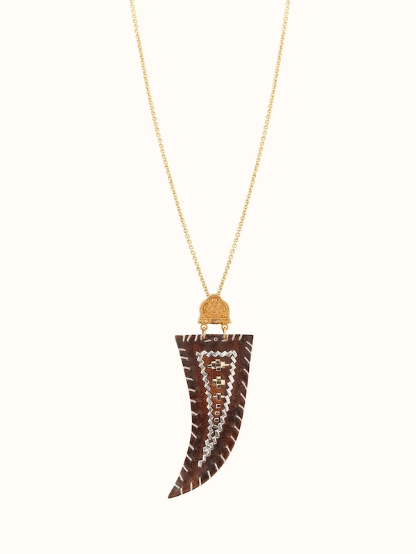 Kutch Leather Silver Pendant