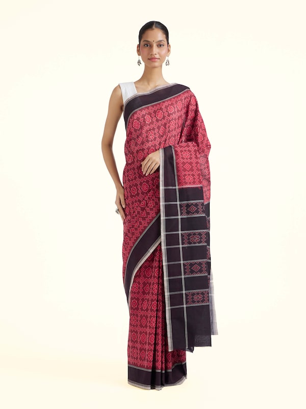 Maroon Pochampally Ikat Handloom Silk Saree