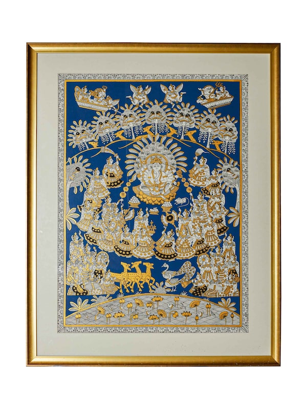 Ganesh Vandana Blue Phad Painting