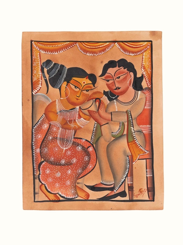 Kalighat Humans Painting