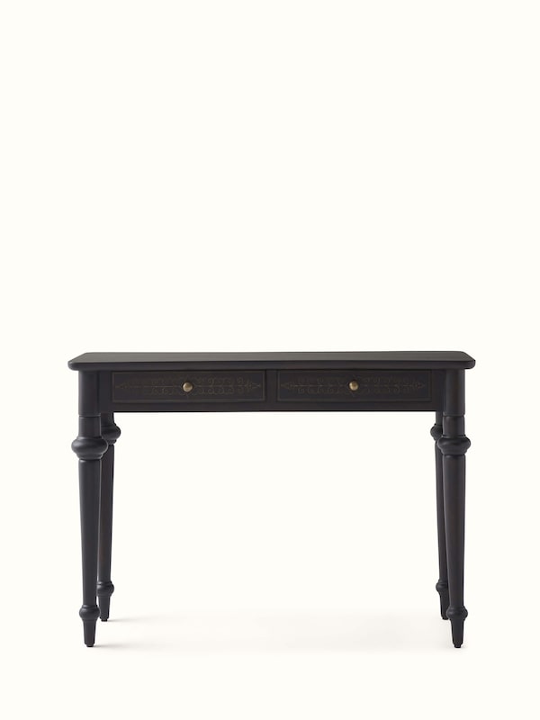 Sheesham Wood & Brass Tarkashi Console Table